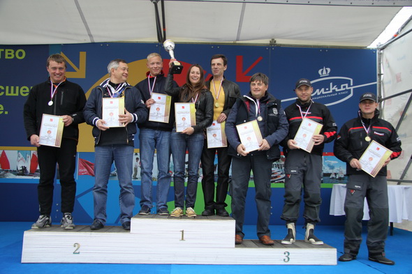 Призеры регаты Master Cup на сцене яхт-клуба "ПИРогово"