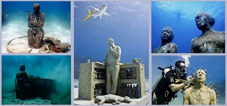 подводный музей, карибское море, скульптуры, новости, подводное фото